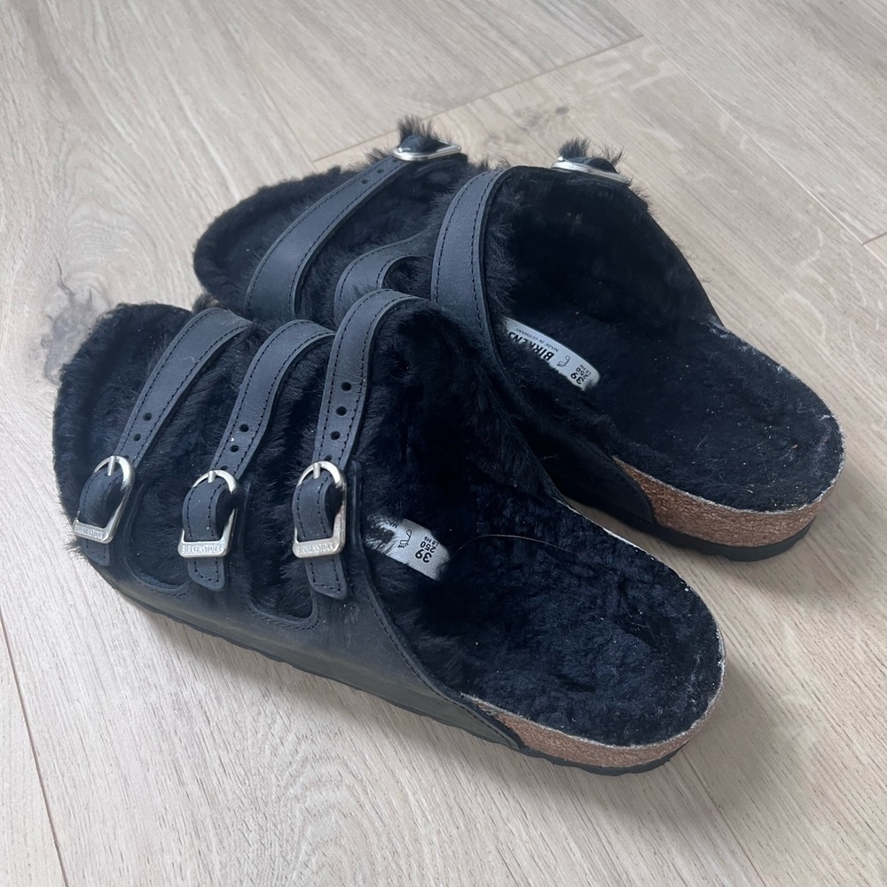 Birkenstock Florida shearling leather sandals